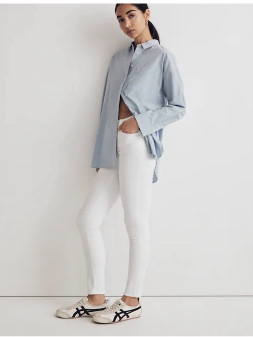 Madewell 9" Mid-Rise Skinny Crop Jeans in Pure White Sz 32